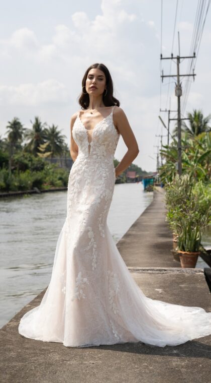 luxe fit and flare trouwjurk van Amelie