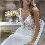 Voordelige fishtail trouwjurk 45014